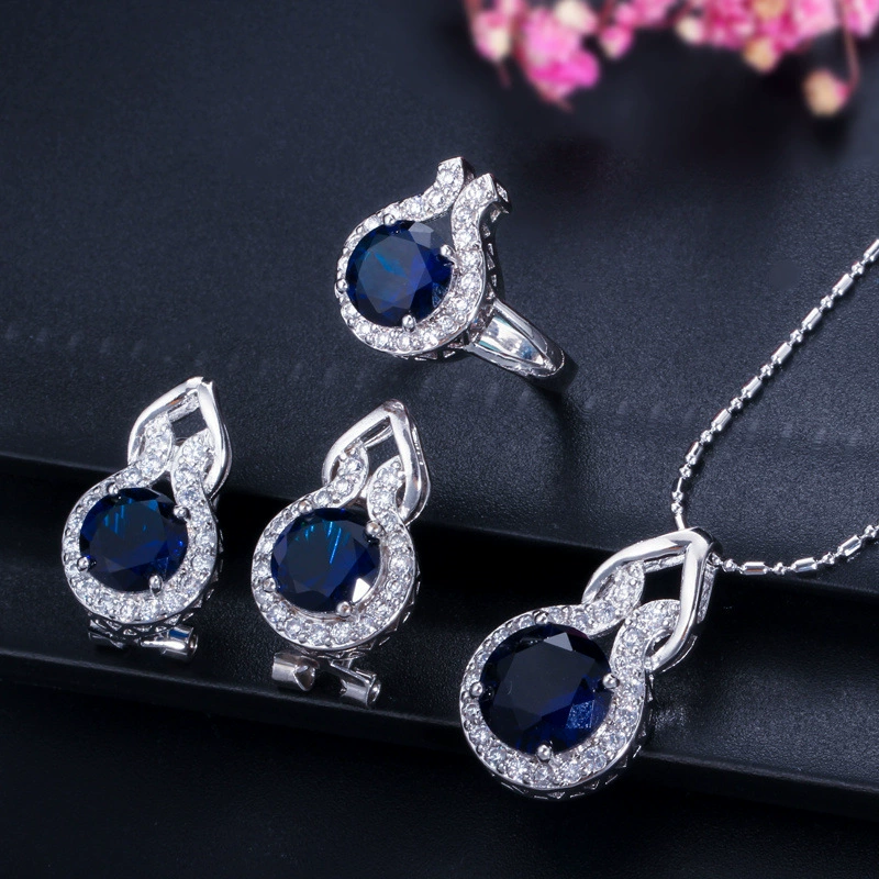 Аксессуары, ожерелье, цепочка, модный набор, цирконий, ebay, европейский стиль, простой и элегантный дизайн, набор из 3 предметов