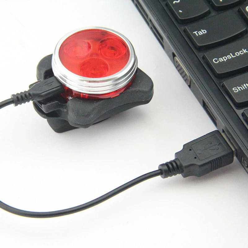 LED bike light set, front & rear USB rechargeable, COB/LED, 650 mAh, red+white