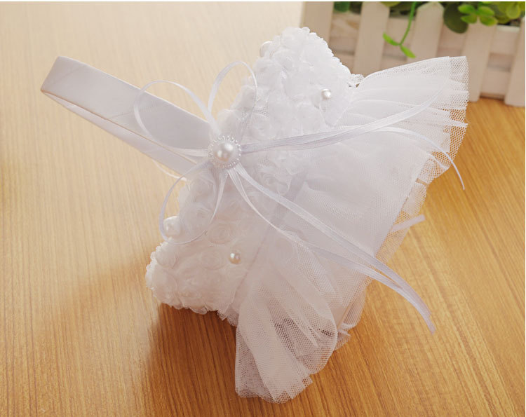 Wedding products, wedding products, wedding products, wedding products, Western-style creative wedding products, bride's hand-held flower basket, lace lace, flower girl's flower basket, small wedding supplies wholesale detail image 11