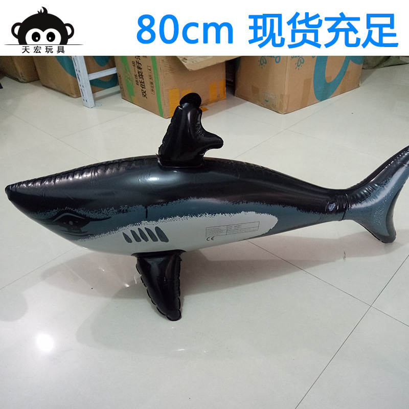 pvc充气鲨鱼儿童充气玩具现货批发 跨境整蛊玩具 仿真充气动物