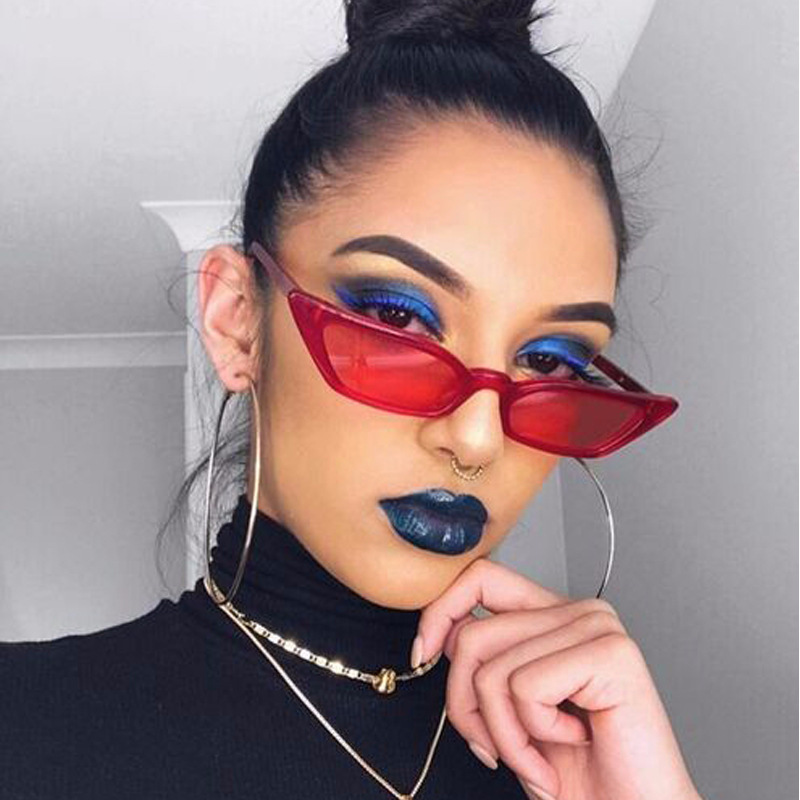 35g Weight Full Frame Glasses Structure Sunglasses Classification Fashion Solid Color UV400 Protection Resin Cat Eye Full Frame Women's Sunglasses