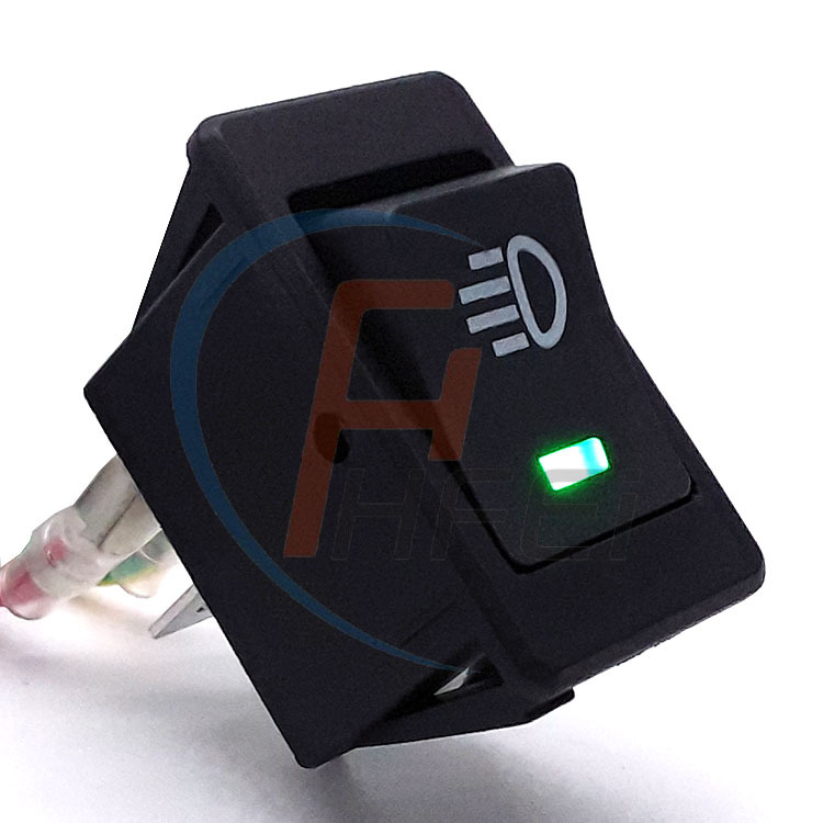 跷板船形开关带灯 翘板开关复位 船型开关4脚