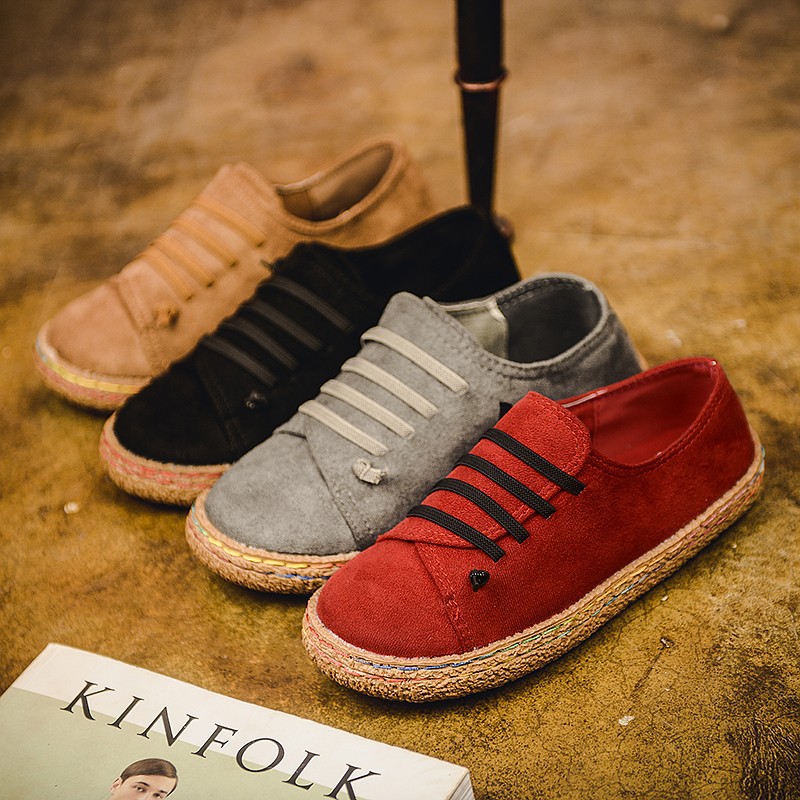 2018歐美春季新款複古圓頭綁帶女鞋平底百搭單鞋女大碼外貿批發