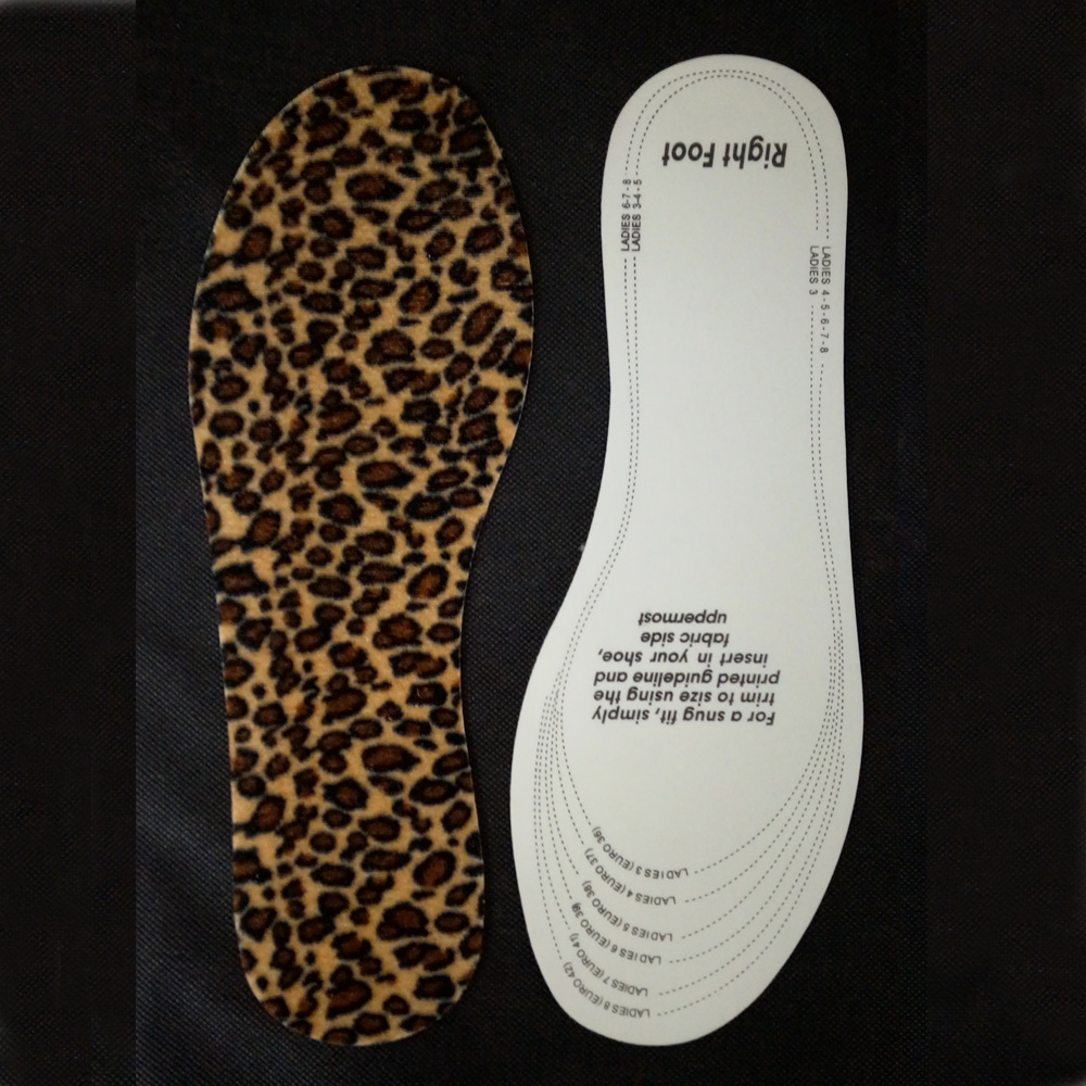 乳胶金丝绒短绒鞋垫 豹点