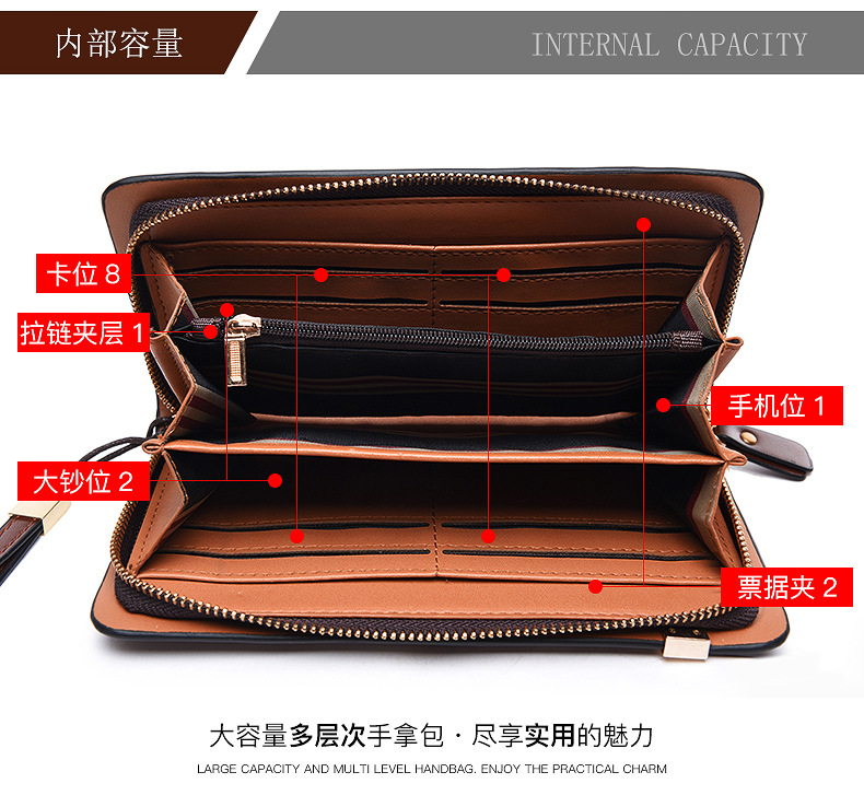 跨境新款韩版钱包男士单拉链手包多功能男包手机包现货厂家批发详情22