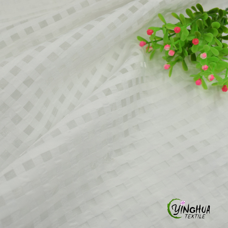 多色现货 梭织玻璃纱小方格面料 春夏小清新透气服装辅料用布