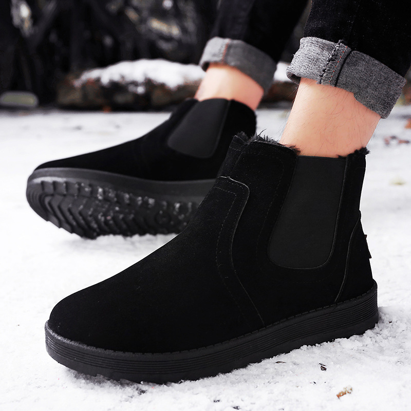 2018爆款加厚加绒加棉雪地靴男士保暖学生休闲懒人棉鞋潮流防滑鞋|ru