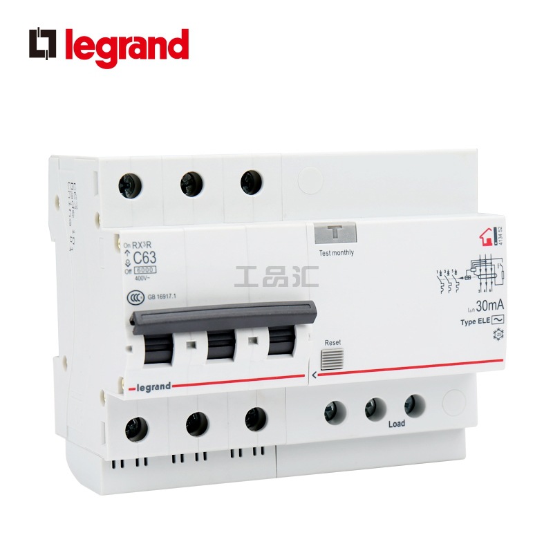 罗格朗 剩余动作电流断路器,6kA-电子式AC型-3P D16,100mA；RX3R