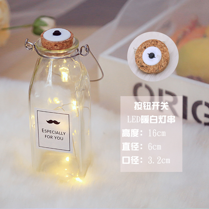 Botella de deseos luminosa botella de vidrio creativa qixi amante graduación regalo Navidad LED deriva botella estrella