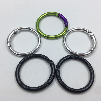 圆形铝合金登山扣 户外圆圈合铝金爬山扣 圆形弹簧圈 活动开口圈|ru