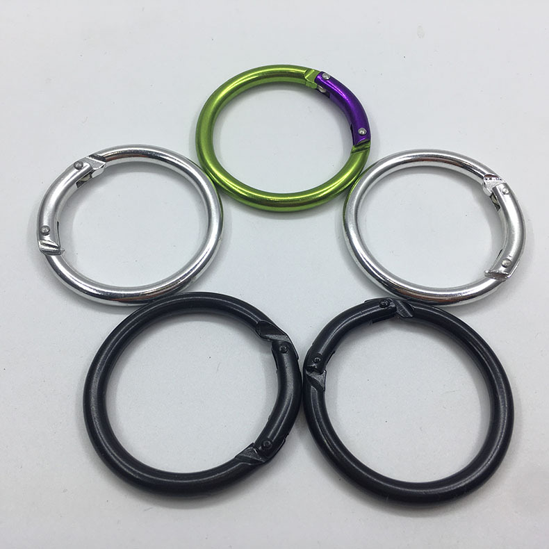 圆形铝合金登山扣 户外圆圈合铝金爬山扣 圆形弹簧圈 活动开口圈|ru