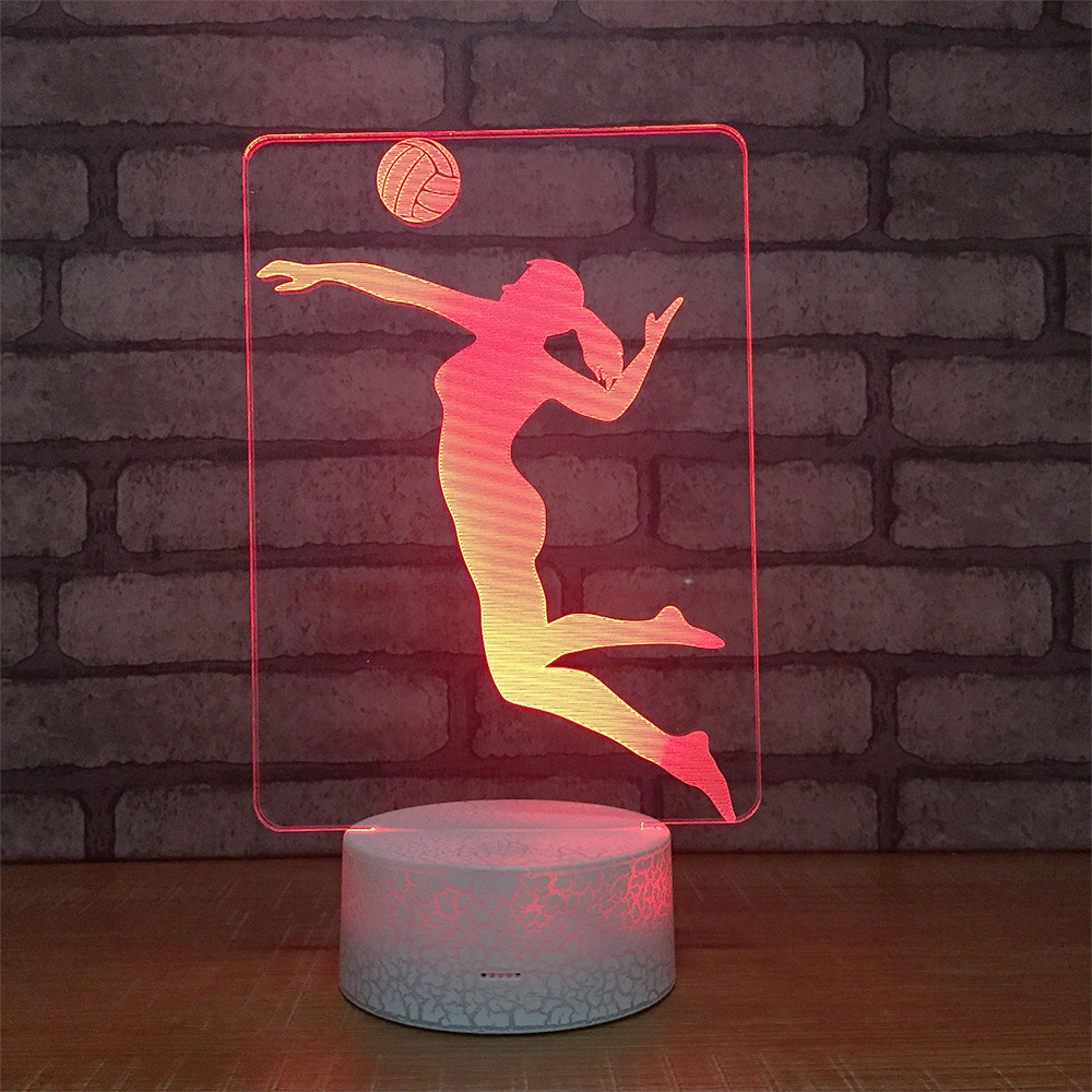 亚马逊爆款 爆裂纹3D灯小夜灯台灯