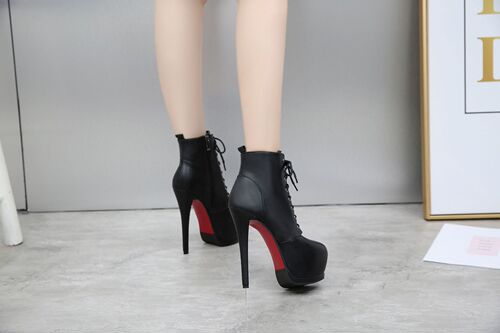  autumn and winter new fashion ultra-high heel side zipper laces waterproof platform short boots women's boots women's single shoes 2331-1