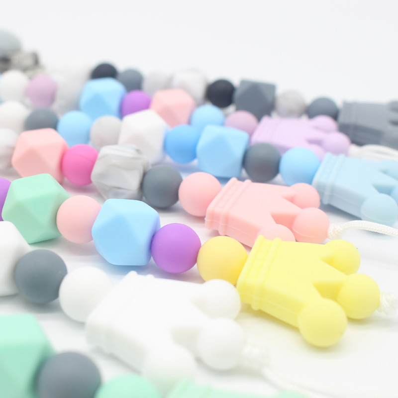 Suministros para bebés chupete Cadena de chupete de silicona para bebés clip Amazon Comercio exterior Venta caliente cadena anti-caída cadena chupete