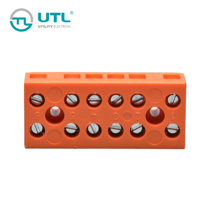 尤提乐JUT4BP-4系列平面式基座系列橘黄色端子排替代H3801连接器