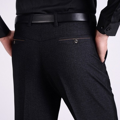 秋冬季中年男士休閑褲厚款寬松大碼中老年人男西褲長褲爸爸裝褲子