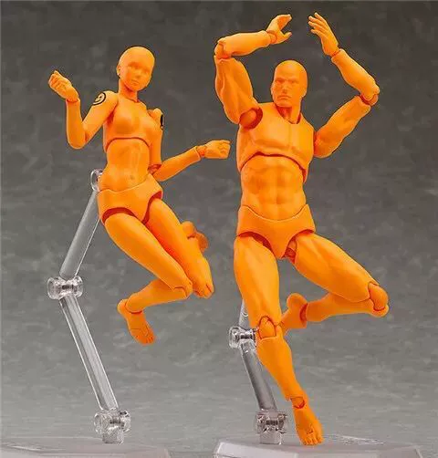 Тело артикулированной фигуры (Figma) Молодежное издание 2.0 — серебристо‑серый оттенок кожи, база с 13 см позируемая