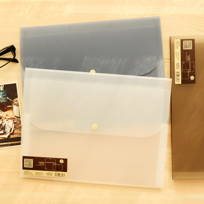 優凡YF15-131自然優品3入文件夾PVC筆袋簡約透明A4文件袋現貨批發