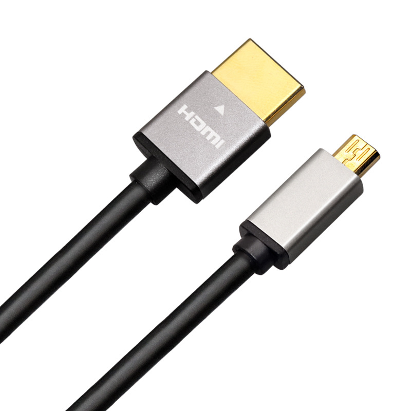 现货批发micro hdmi 4k 电视机顶盒投影仪连接线 Micro HDMI转HDM