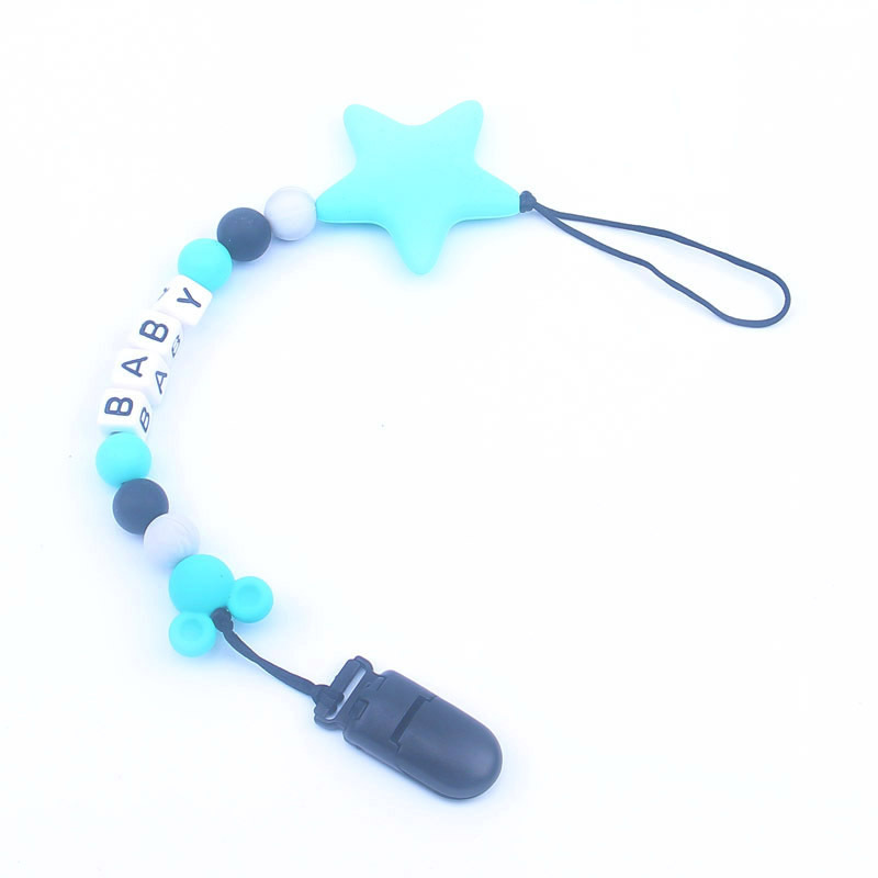 Suministros para bebés Cadena de chupete de silicona Baby Big Star juguete de silicona dientes molienda mordedor Comercio exterior Nuevo