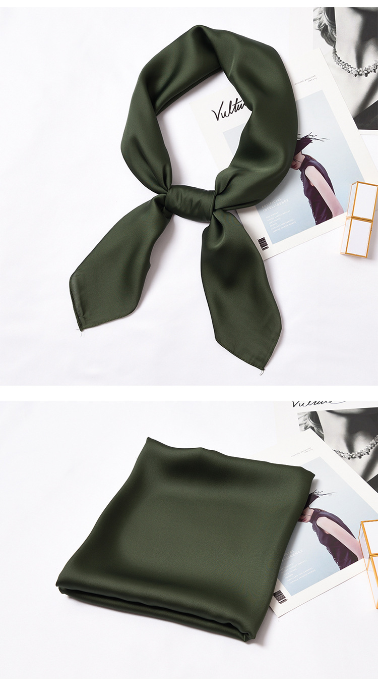 123g Weight Silk Scarf Classification Daily Occasion Satin Material Solid Color Pattern Summer, Spring, Autumn Season Women'S Gender Simple Style Style Women's Simple Style Solid Color Satin Silk Scarves 17