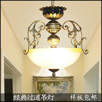 American Retro Loft a chandelier Industry Aisle Corridor light Entrance Balcony Lamp originality Iron art Lid a chandelier