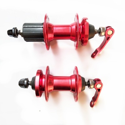 山地自行车碟刹卡式轴承花鼓 铝合金前后24孔红色轴皮 骑行配件|ru