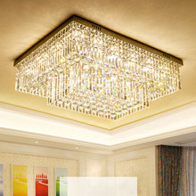 客厅led吸顶灯水晶灯现代简约卧室灯温馨浪漫长方形大气家用灯具