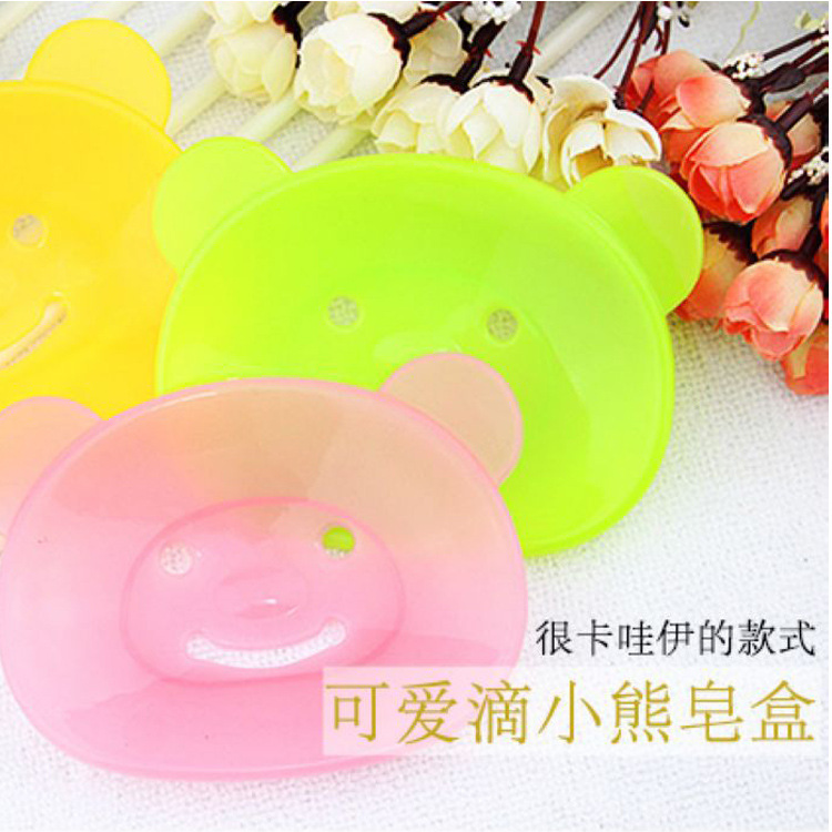 Factory Direct Sales Bear Soap Box K-Style Creative Cute Cartoon Soap Box Home Bathroom Daily Soap Box