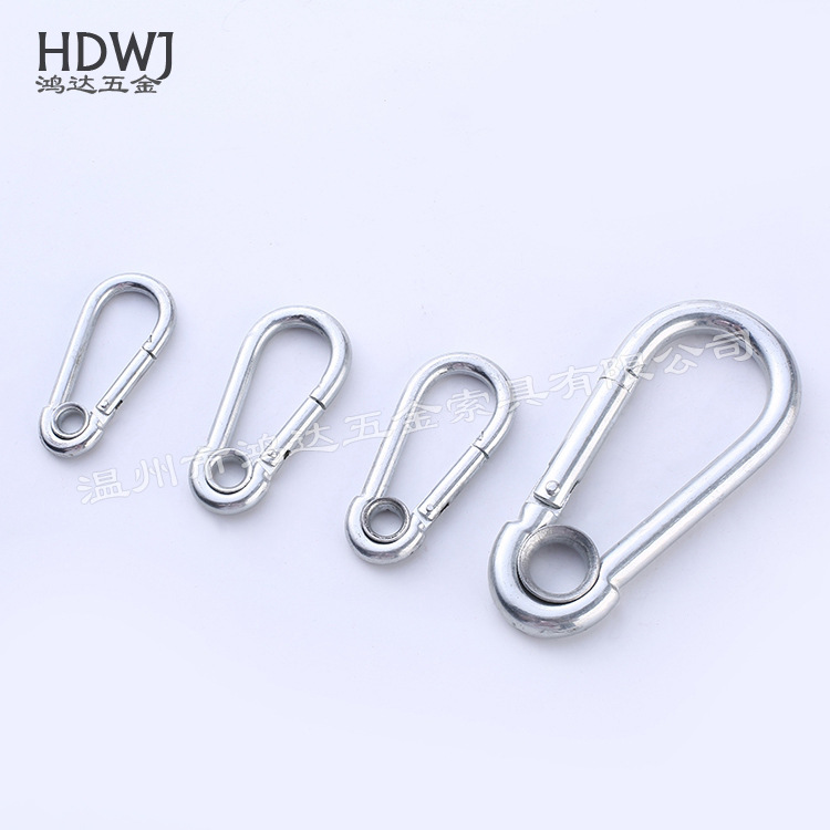厂家生产 电镀锌弹簧钩带圈登山扣 安全扣五金索具 生产供应