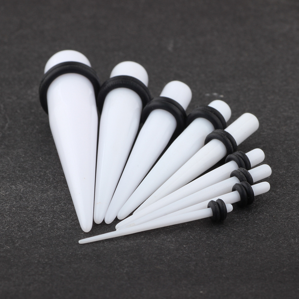 Trendy Acrylic Ear Expander - White Pointed Cone for Cartilage Ear Stretching detail image 8