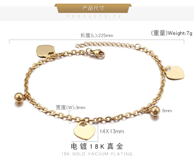Heart-shaped anklet Japan and South Korea trend anklet personality student jewelry ankle chain