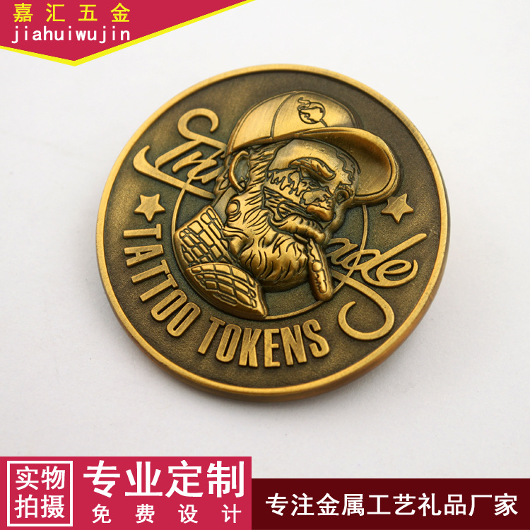 厂家定件金属仿古金双面币 名人个性3D纪念奖章企业活动纪念币