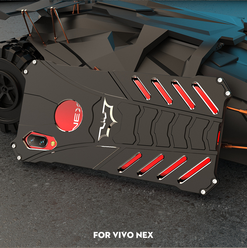 R-Just Batman Shockproof Aluminum Shell Metal Case with Custom Batarang Stent for vivo NEX S & vivo NEX A