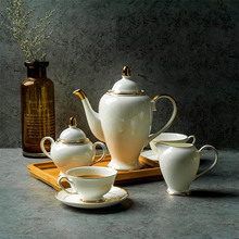 15頭骨瓷描金邊咖啡杯套裝紅茶陶瓷咖啡套具歐式下午茶茶具套裝
