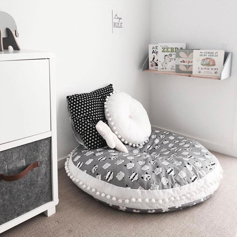 2019 78cm Thicken Newborn Baby Padded Play Mats Soft Cotton Crawling Mat Girls Game Rugs Round