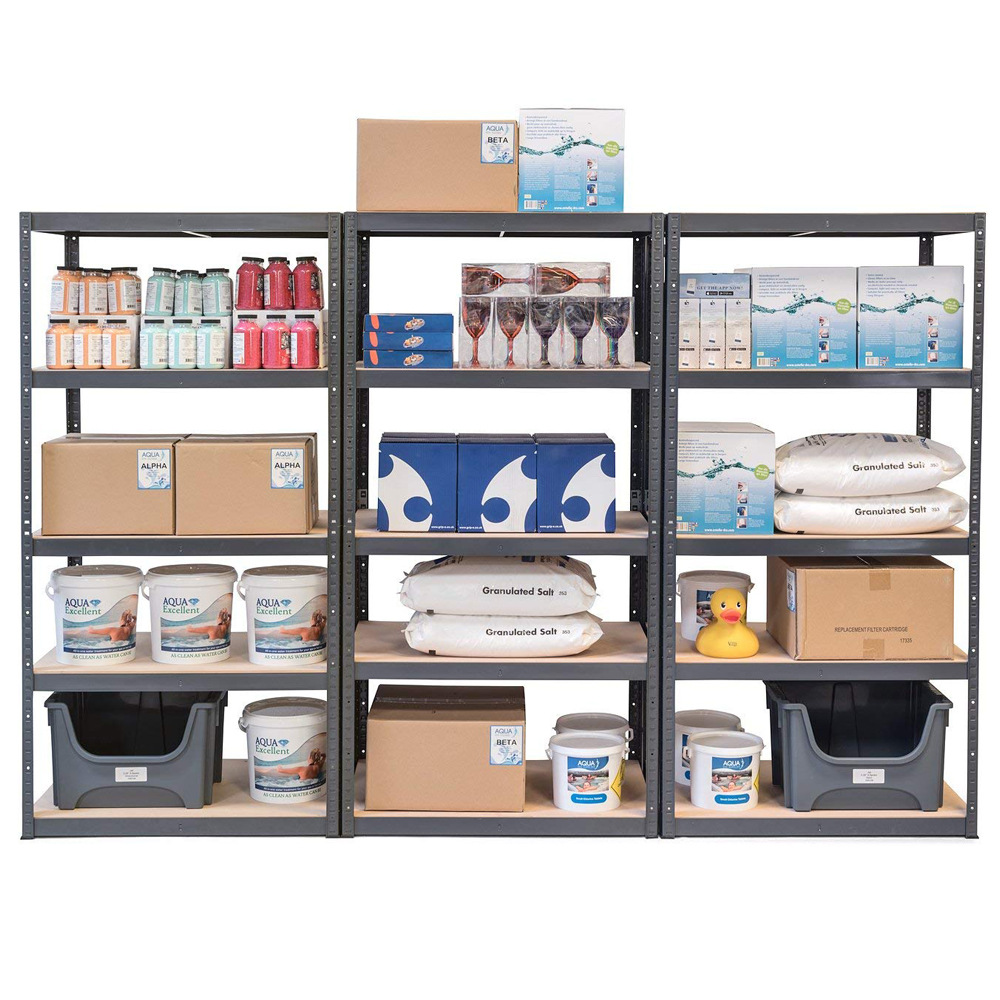 外贸工厂直销支持美金人民币五层喷塑175kg超市家用中型载重货架