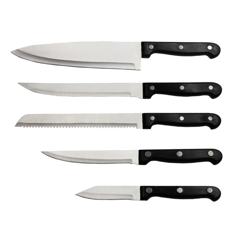 Factory wholesale Stainless steel Kitchen Knives 6 sets Knife pp Handle Stainless steel tool Gift sets of knives