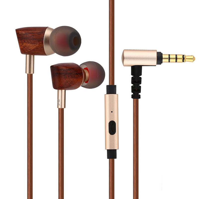 Wooden subwoofer fashion cross-border in-ear headset sports running Wood headset custom monitor headset