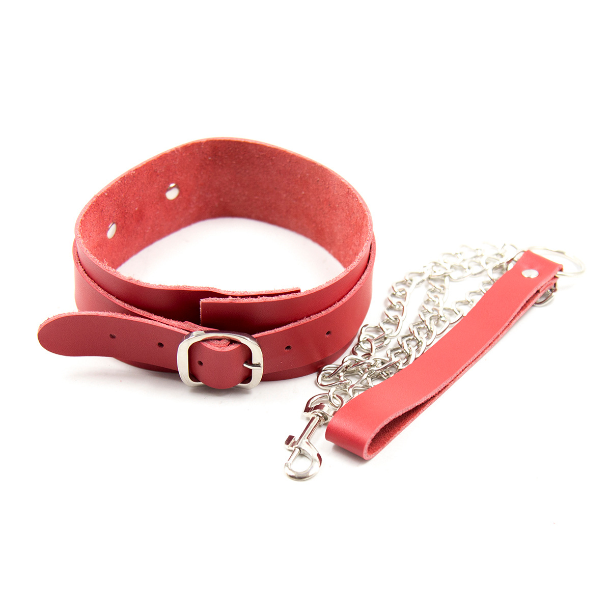 Productos novedosos para adultos al por mayor: collares de cuero, correas para perros, cadenas de tracción, collares para perros, anillos para el cuello, cadenas para el cuello.
