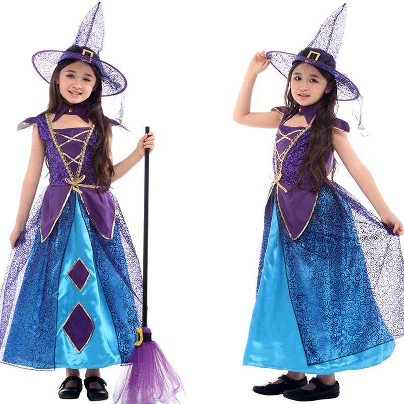 Halloween cosplay Costume Girls Children Masquerade Costume G-0291 Witch Princess Dress