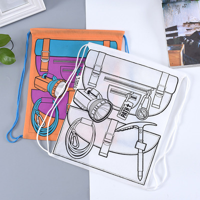 Manufactor Direct selling wholesale Printing Drawstring Backpack Bag logo Environmental protection shopping bag diy Non-woven Drawstring