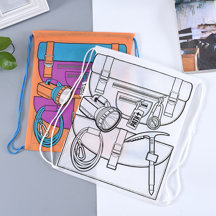 Manufactor Direct selling wholesale Printing Drawstring Backpack Bag logo Environmental protection shopping bag diy Non-woven Drawstring