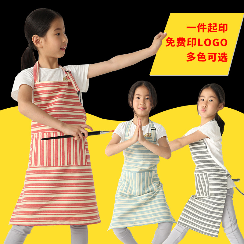 Pintura DE LOS NIÑOS delantal logotipo personalizado de Corea del arte de los niños lindos pintura hecha a mano para hornear delantal sin mangas