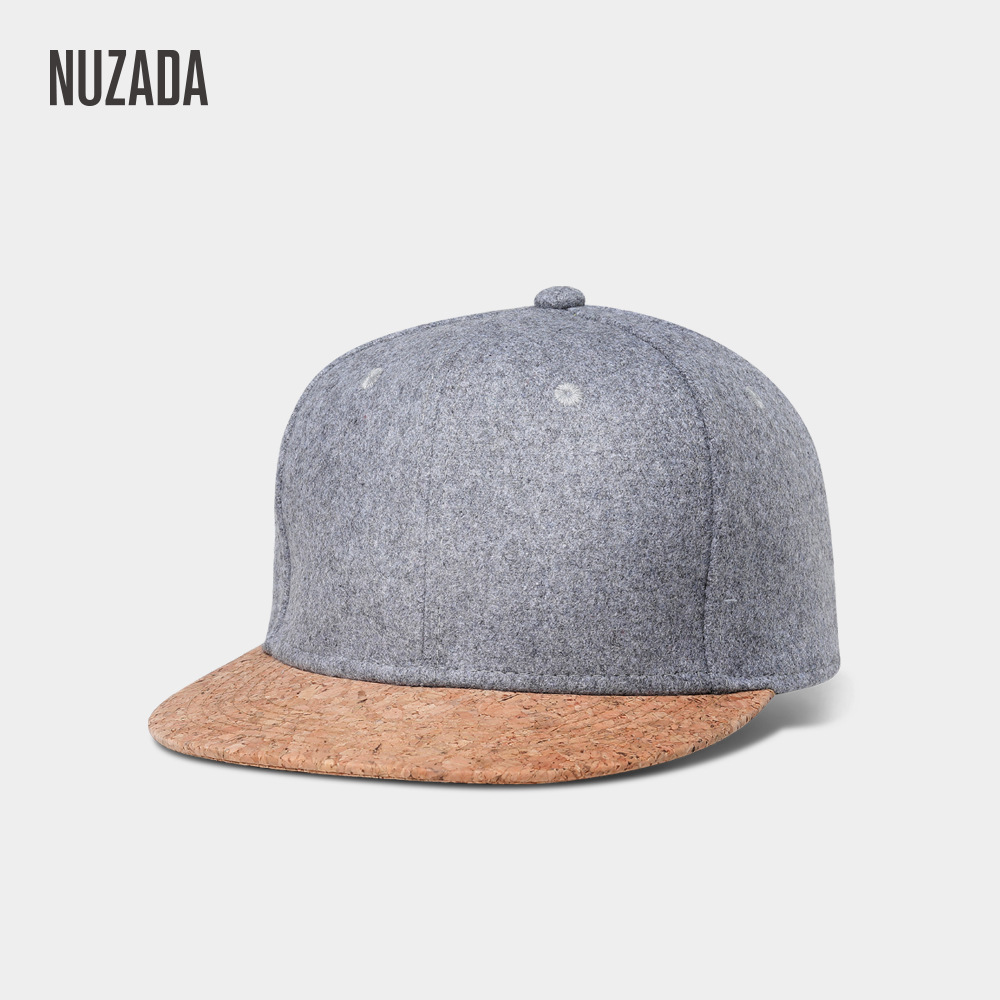 NUZADA 秋冬款跨境帽子男士 毛呢棒球女士嘻哈帽欧美新款软木平沿
