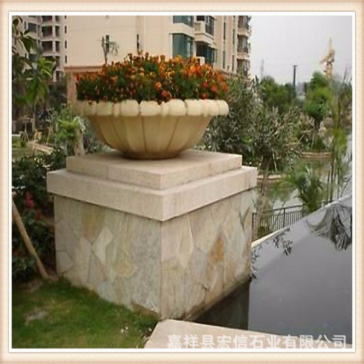 石雕花盆水缸