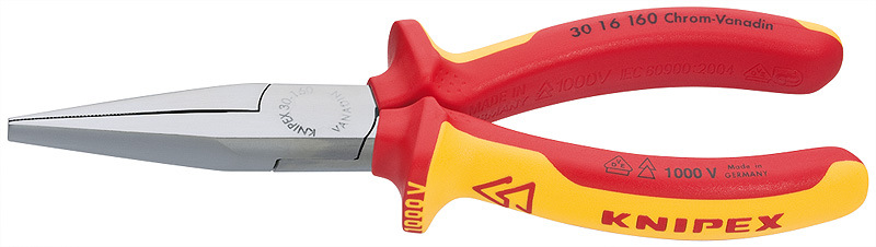 德国 KNIPEX 凯尼派克 30 16 160 绝缘长嘴钳(无剪切口)