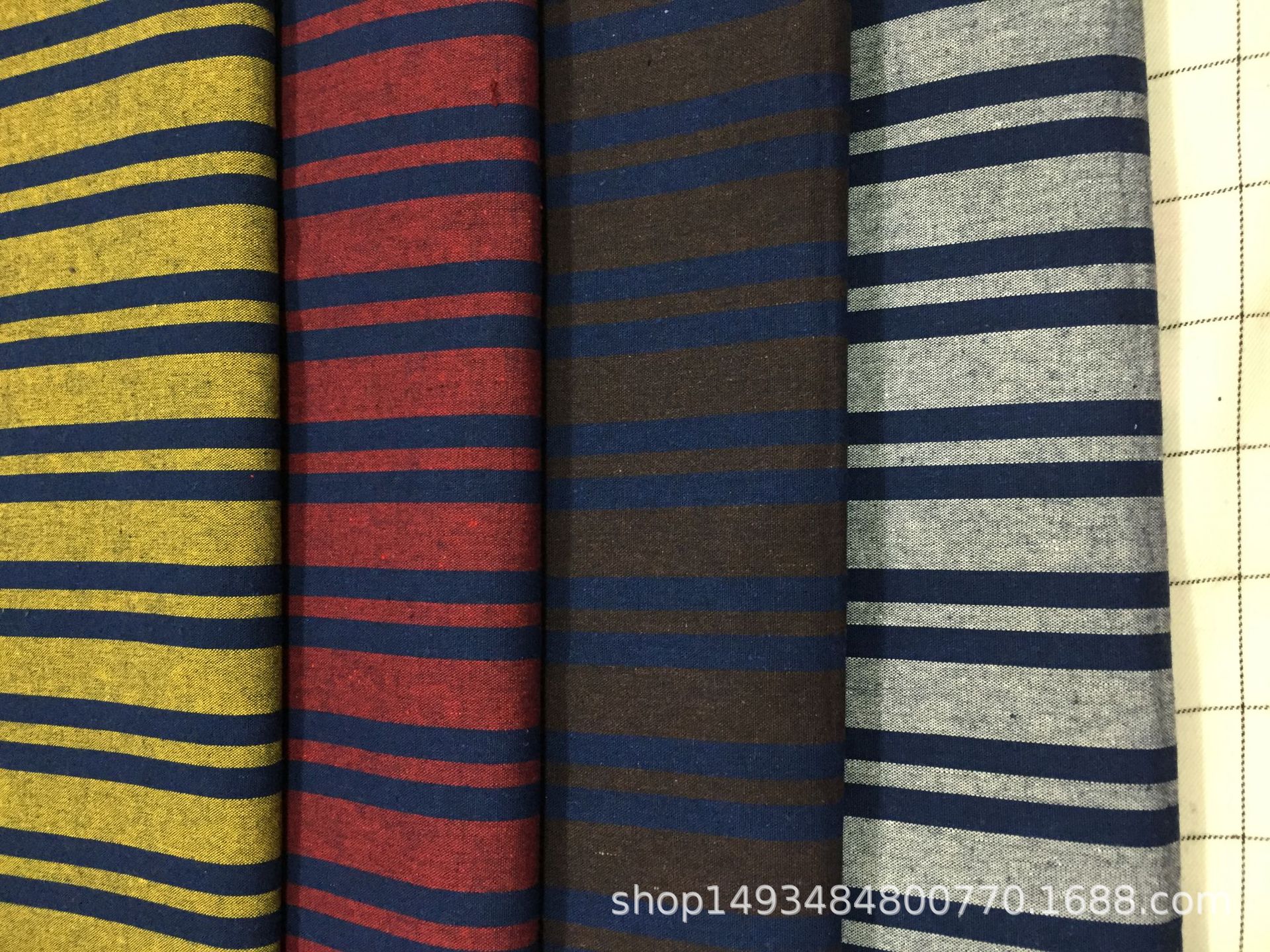 21支色织梭织条子布衬衫面料工艺品面料鞋帽均可现货供应