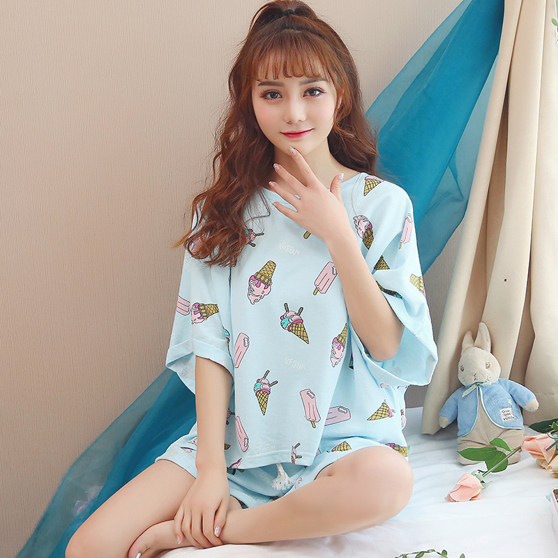 帮手主图-华信2018夏季新款短袖6535睡衣女套装学生家居
