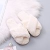 2024 autumn and winter new hairy slippers women warm flat bottom home cross -haired